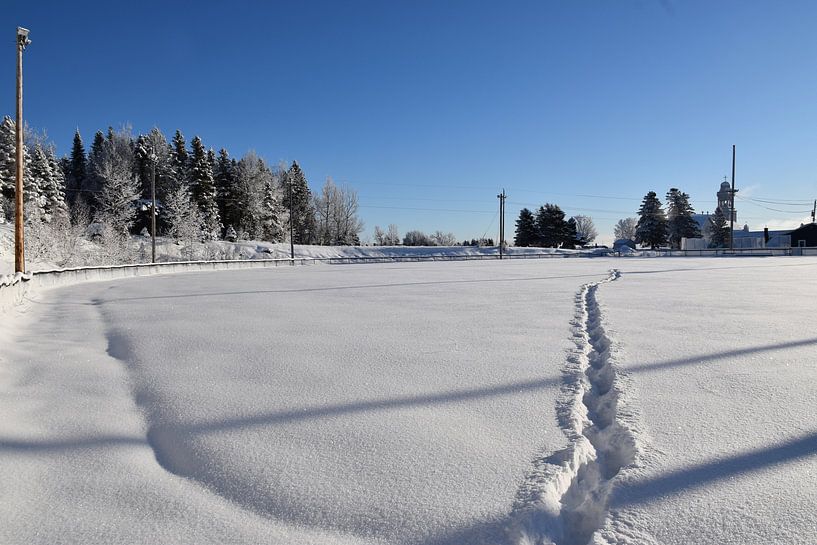 The recreation ground in winter by Claude Laprise