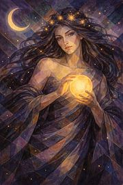 Painting of the Greek goddess Nyx. by Johannes