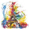 Eiffeltoren met kleurrijke penseelstreken van ARTemberaubend