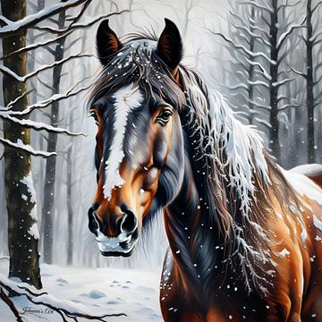 Faune et flore - Portrait d'un cheval sauvage (1) sur Johanna's Art