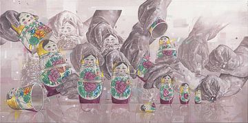 Matroesjka schilderij van Jos Hoppenbrouwers Kunst