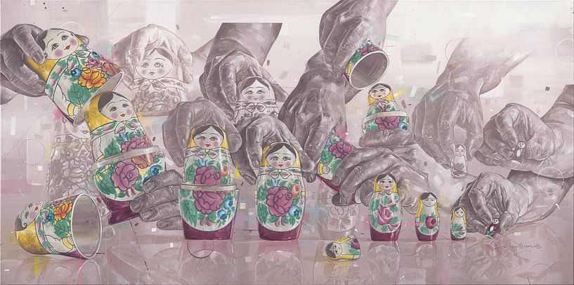 Matroschka Puppen Gemälde von Jos Hoppenbrouwers Kunst