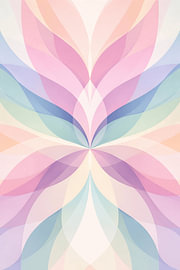 Symmetrische pastelkleurige bloem-abstractie van Dante S