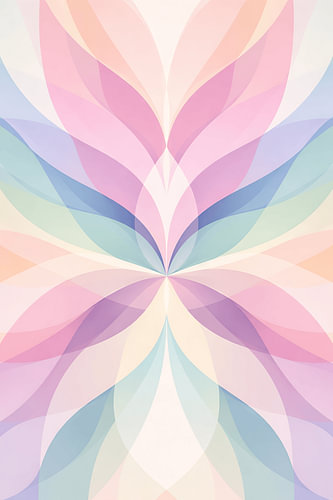 Symmetrische Pastel Bloem Abstractie