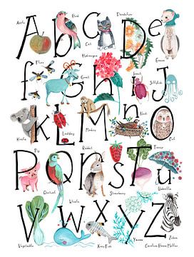 ABC-Alphabet-Tiere und Blumen von Caroline Bonne Müller