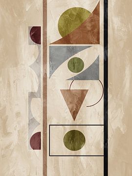 Modern Geometric Abstract Art in Earth Tones by Online Arts