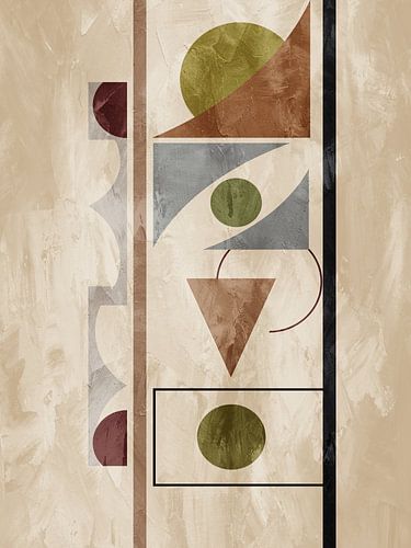 Moderne Geometrische Abstrakte Kunst In Erdtönen