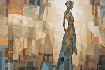Schilderij Abstract Female Figure - "Peace" van ARTEO Schilderijen
