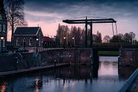 The old bridge in the wide harbour in Den Bosch