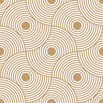 Retro Japans patroon. Abstracte geometrische illustratie in goud 2 van Dina Dankers