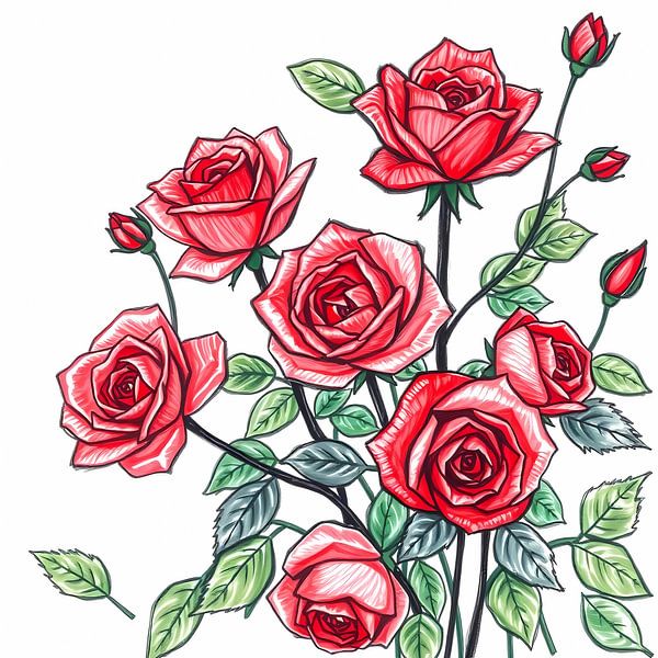 Roses rouges classiques par Artistic