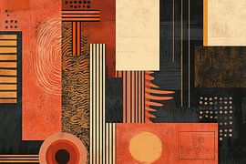 Erdtöne | Beige und Rot Formenspiel von Zen und Mehr