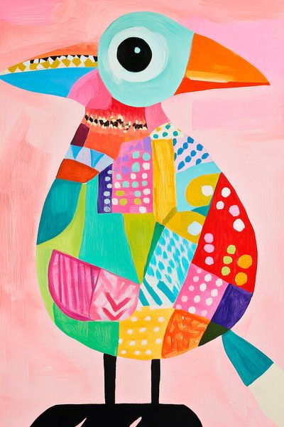 Colourful bird in art style by Poster Art Shop