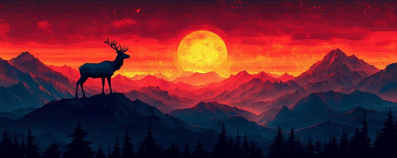 Silhouette de cerf majestueux par Jordan