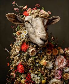 Sheep flower coat by But First Framing