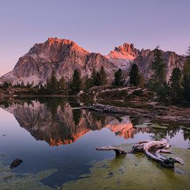 Sunrise at mountain lake by Max Schiefele
