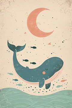 Dromende walvis van Poster Art Shop