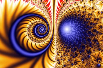 Mathematische Kunst - fraktales Gemälde mit Blumenmuster
