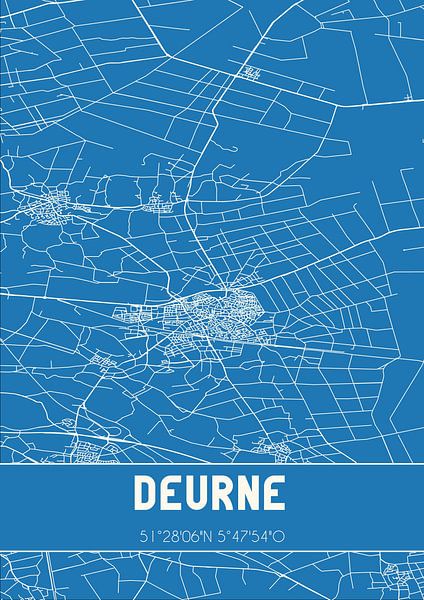 Blueprint | Map | Deurne (North Brabant) by Prints of Place