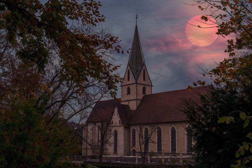 Sunset over the Abbey of Blaubeueren by Photoart-Naegele