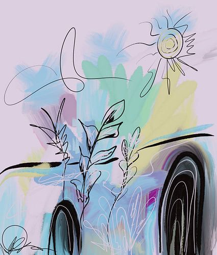 Landschaft Blumen Sommertag - Sonnenschein im Herzen - lass deine Träume fliegen im Meer der Farben der Natur von Susanna Schorr