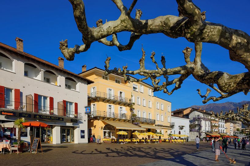 Die Seepromenade in Ascona van Gisela Scheffbuch