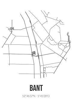 Bant (Flevoland) | Landkaart | Zwart-wit van Rezona