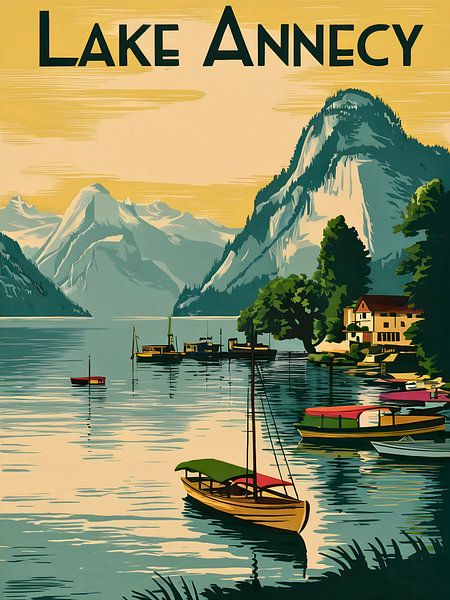 Bezaubernder Annecy-See Kunstdruck von Robert Swaine