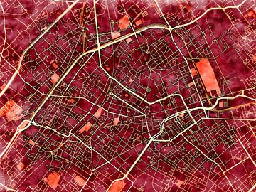 Kaart van Roubaix in de stijl 'Amber Autumn' van Maporia