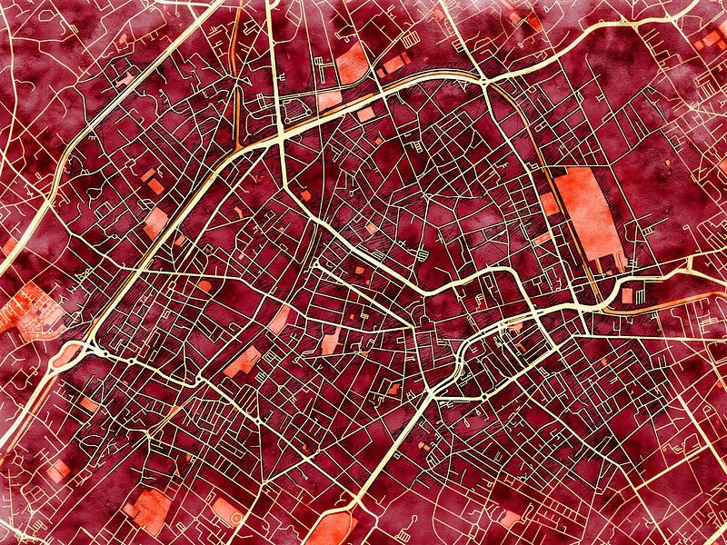 Carte de Roubaix avec le style 'Amber Autumn' par Maporia