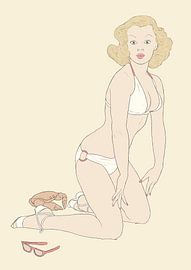 pin up beach von poportret posters