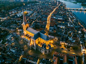 Kampen Bovenkerk in der Altstadt bei Sonnenuntergang von Sjoerd van der Wal Fotografie