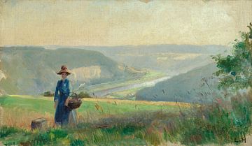 Uitzicht op de Elbevallei bij Königstein, Ludwig von Hofmann