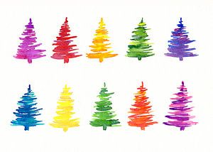 Bunte Tannenbäume