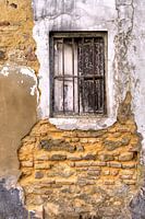 Texture with window in stucco wall