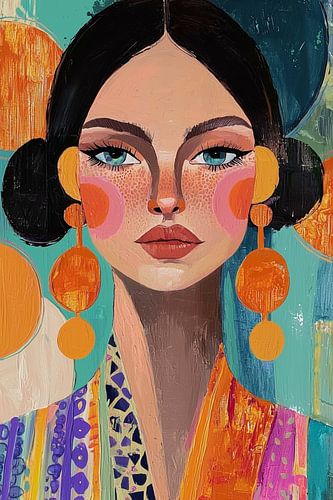 Modernes abstraktes Porträt einer Frau