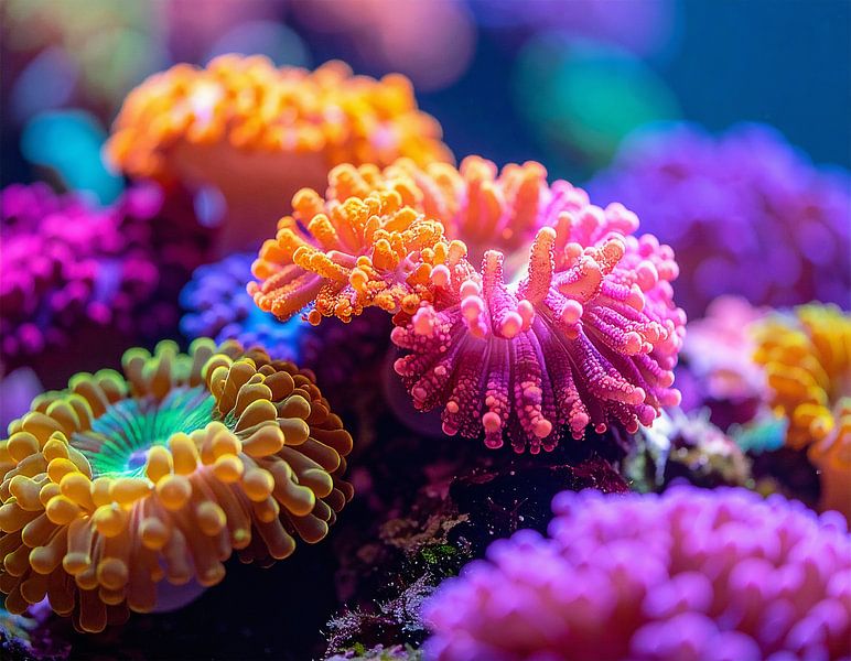 Colourful corals in the sea by Mustafa Kurnaz