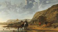 River landscape with horsemen, Aelbert Cuyp by Masterful Masters thumbnail