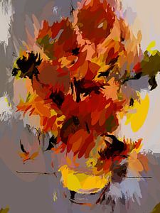Stilleben - Vase mit Blumen.