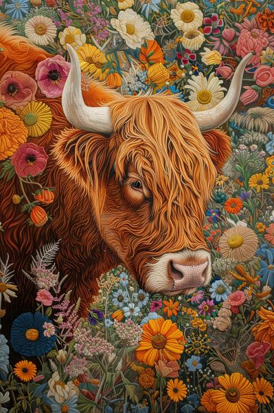 Highlander Blumen - Schottische Highlander - Blumen von Eva Lee