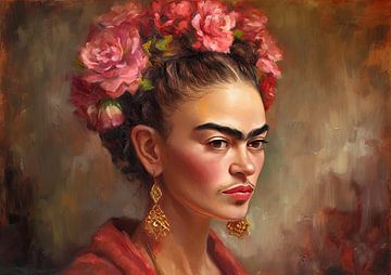 Frida Poster - Frida Kunstdruck Wandkunst Portrait von Niklas Maximilian