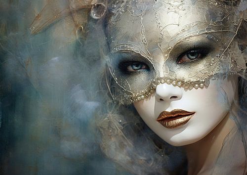 Layered Face Game | Maske Portrait Gold