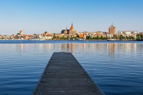 View over the Warnow to the Hanseatic City of Rostock