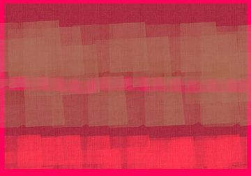 Abstract in wijnrood, neonroze en taupe. van Dina Dankers