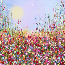 Blumenfeld glücklich