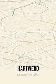 Alte Karte von Hartwerd (Fryslan)