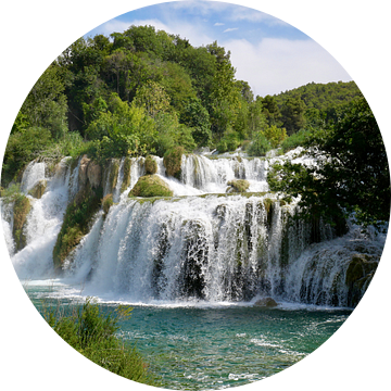 Waterval in Krka Nationaal Park Krka Kroatië van Judith van Wijk