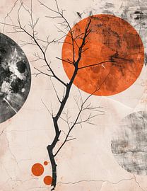 Zwischen Sonne und Mond eine stille Spannung zwischen Linien und Kreisen von Dutch Art Works