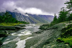 Nyastølfossen Noorwegen van Ger Doornbos