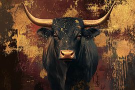 Tough bull with gold details by Imperial Art House